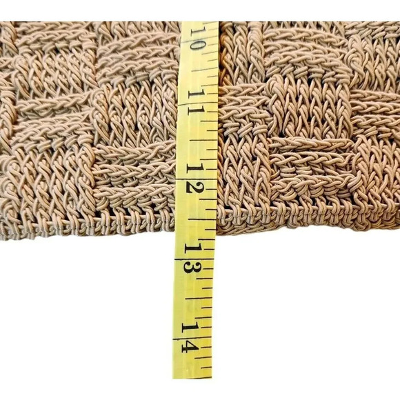 Stone Mountain Tan Weave Shoulder Bag Purse - Picture 8 of 10